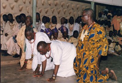Oba-Ala on arrival at the Owa of ilesa palace