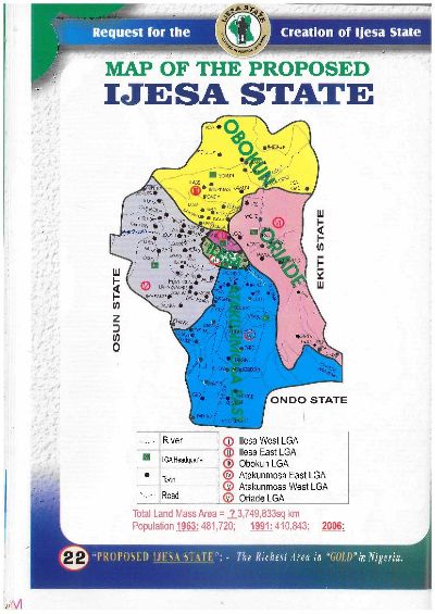 The Map of the Proposed IJESA STATE (www.ogedengbe.com)